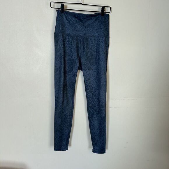 Beyond Yoga Lux High Waist Leggings‎ Distressed Navy Medium Slate Blue Marble - Picture 1 of 10